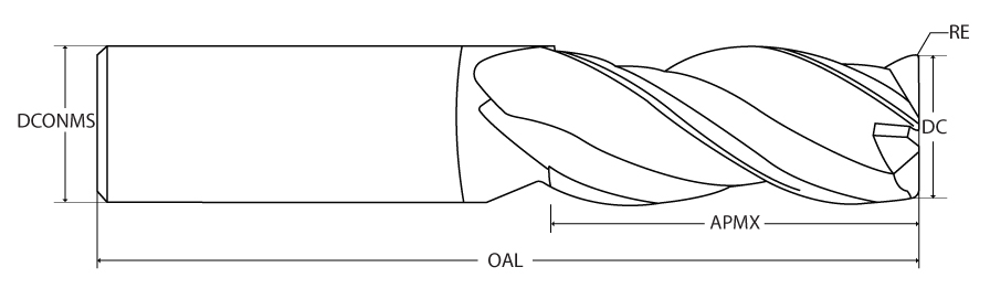 DC 5/8′ x DCONMS 5/8′ x APMX 1-5/8′ x OAL 3-1/2′