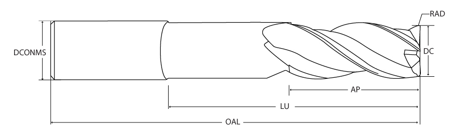 ‎DC 3/4′ x DCONMS 3/4′ x APMX 1-1/4′ x OAL 4′