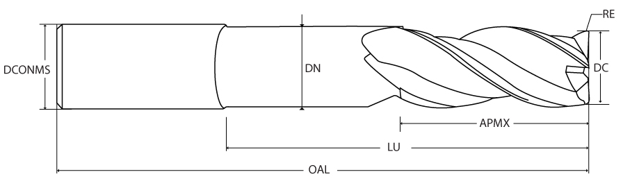 DC 1′ x DCONMS 1′ x APMX 1-1/2′ x OAL 7′