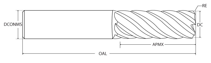 DC 3/8′ x DCONMS 3/8′ x APMX 1′ x OAL 3′